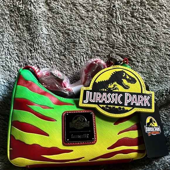 Loungefly Jurassic Park Green and Yellow Bag - Picture 2 of 2